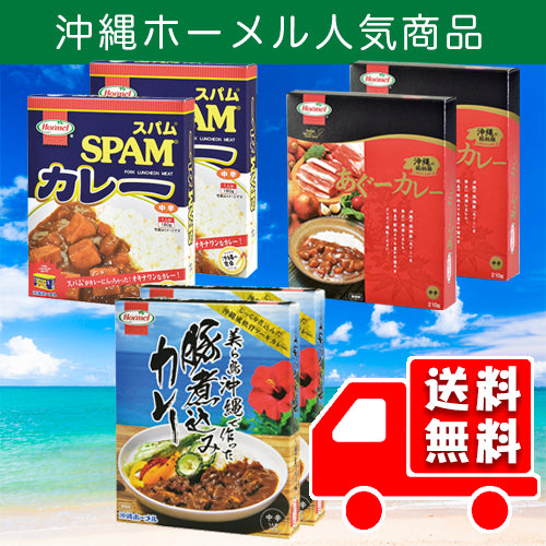 【送料無料】沖縄カレー3種類食べ比べセット６箱